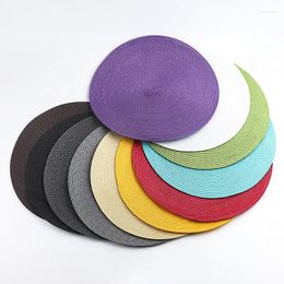 Table Mats 38cm Round Woven Placemat Nordic Non-slip Pad Dining Mat Tableware Home Kitchen Decor