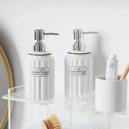 Liquid Soap Dispenser Ceramic Lotion Bottle Hand Sanitizer Shower Gel Shampoo Milk Hydraulic Creative Bathroom Accessories