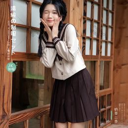 JK Uniform Skirt Genuine Suit Japanese Sailor College Female Student School Costume 240325