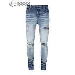 Men's designer pants Trendy off amira jeans high street blue washed and distressed mens store