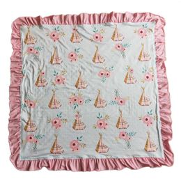 Blankets Pink Camp Floral Blanket Boutique Wholesale Cute Toddler Trendy Girls Sets Kids Clothing