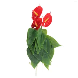 Decorative Flowers 1PC Artificial Flower Red Simulation Ornaments Indoor And Outdoor Handicraft Floral Decoration Accessories