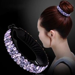 AWAYTR New Meatball Hair Accessories Women Hair Claws Headwear Rhinestone Flower Hairpin Bird Nest Floral Twist Clip 10 Colours