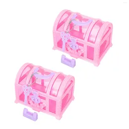 Jewellery Pouches 2 Pcs Treasure Chest Girls Bedroom Organiser Kids Container Children Ornament Plastic Toys For Miss