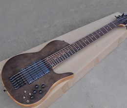 6 Strings Ash Electric Bass Guitar with 4 pickups 24 Frets Rosewood Freboard Customizable