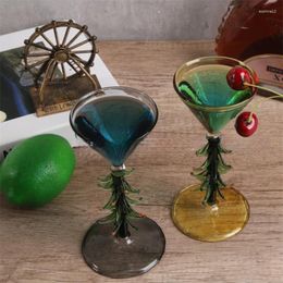 Wine Glasses Ins European Style Retro Bar Cocktail Cup Creative Christmas Tree Irregular Color Tall Glass Modern Simple Household Drink