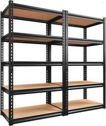 Kitchen Storage Shelving 5 Tier Garage Shelves Heavy Duty Adjustable Metal For Loads 1500LBS