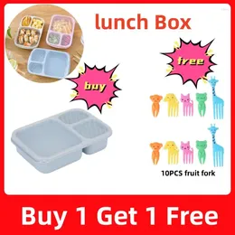 Dinnerware Lunch Box Portable Wheat Straw Bento Leakproof Container Microwave Oven For Students Office Worker