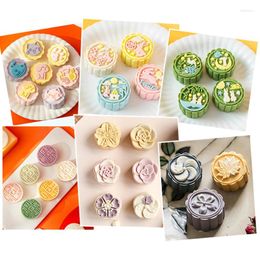 Baking Tools Hand Pressure Flower Moon Cake Mould 50g Chiness Dessert Mid-Autumn Festival Tool Fondant Mooncake Accessories