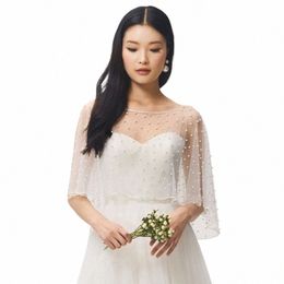 topqueen G27 DIY Luxury Capes for Wedding Dres Wedding Wrap Shawl Pearl Bridal White Evening Jacket Wedding Female Bolero g7aI#