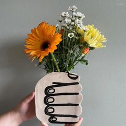 Vases High Temperature Fired Vase Flower Lover Gift Modern Nordic Style White Ceramic Hand For Home Office Decor