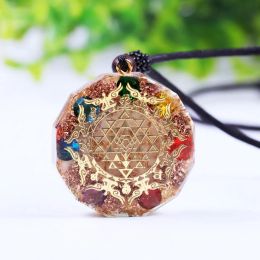 Colares luminosos orgonite pingente sri yantra colar chakra cura energia colar meditação jóias emf proteção chakra cura