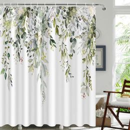 Shower Curtains Cross Border Selling Waterproof Curtain With Printed Flowers Green Plants Digital Bathroom