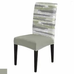 Chair Covers Geometric Line Paint Green Cover Set Kitchen Stretch Spandex Seat Slipcover Home Decor Dining Room