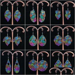 Dangle & Chandelier Isang European American Fashion Mticolor Drop Earrings Metal Colour Hollow Traditional Style Earring For Women Jew Dhrep