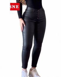 women's Tight Fitting Jeans 5 Butted Buttocks Eco Leather Tight-Fitting Lg Pants w1qN#