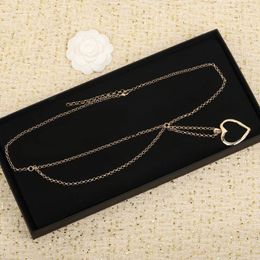 Belts Europe Designer Brand Light Gold Hollow Heart Waist Chain Belt Women Top Quality Luxury Jewelry Lovely Gift Trend