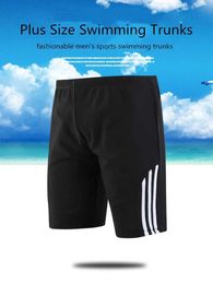 Men's Shorts 2024 Mens Swimming Trunk Plus Size 4XL-7XL Quick Drying Fabric Sports Long Legs Flat Angle Wool Wholesale and Retail J240328