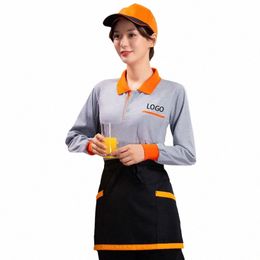 wholesale Waiter Uniform for Kitchen Bakery Restaurant Work - Lg Sleeve Lapel Shirt,Catering Cafe Supermarket Workwear l3Ma#