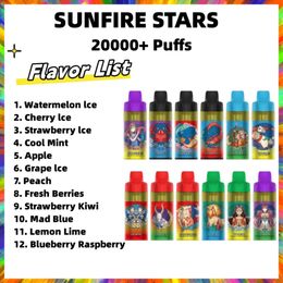 Sunfrie Stars Empty Device Refillable Pod Kit 20000 Puffs 15000 20K 12K Electronic Hookah Shisha Dtl Mtl Big Vape Open Airflow Big Smoke France Netherland Vaper E Cigs