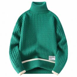 Klassische Männer Silm Fit Pullover Pullover Casual Rollkragen Gestrickte Warme Pullover Retro Einfarbig Tops 69cj #