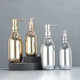 Storage Bottles Electroplated Shampoo Bottle PET Press Type Lotion Empty Shower Gel Large-Capacity Soap Dispenser Bathroom 300ml/500ml