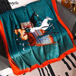 Blankets 1PC Luxury Wedding Gift Blanket European Brocade Velvet Spring Autumn Air Conditioning Bed Cover Quilt Bedspread #/