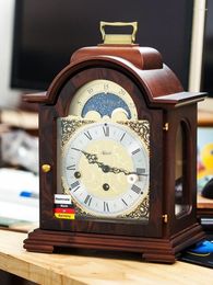 Table Clocks Clock Mechanical Clockwork Movement Five Musical Tones Pure Bronze Mahogany