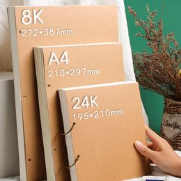 8k24ka4 Sketchbook Thickened Detachable Looseleaf Sketch Book In Kraft Paper Color Lead Handpainted Notebook School Supplies 240329