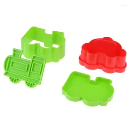 Baking Tools 4pcs Plastic Aeroplane Car Transportation Rice Ball Set Sushi Roll Bento Press Mould Japanese DIY