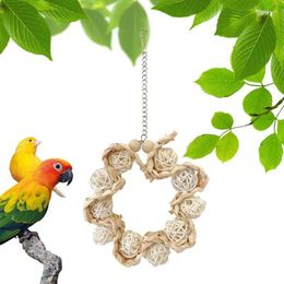 Other Bird Supplies Toys Foraging Conure Crafted With Corn Husks Hangable Ball Swing For Parrots Birds Playing Home Pet