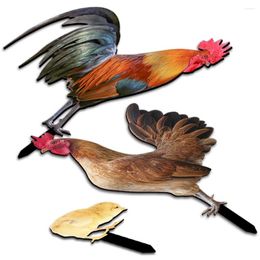 Garden Decorations 1 Set Of Lifelike Hen Stake Rooster Signs Yard Scene Layout Chick Stakes