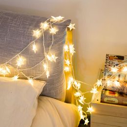 New 10/20 LED Fairy Lights Garland Battery Operated Star Twinkle String Light Copper Wire Lighting Wedding Christmas Decoration