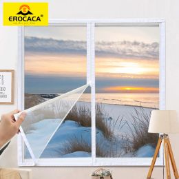 Films EROCACA Zipper Window Insulation Screen EVA Window Film Transparent Soft Film For Window Warm in Winter and Cool in Summer