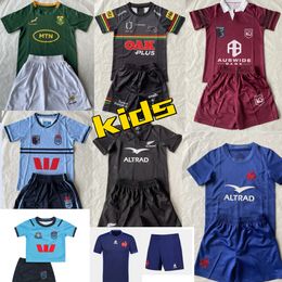 2024 kids French Penrith Panthers rugby jersey New South Africa Zealand BLACKS 2024 Scotland South MARU NSW blues Horton home away kids rugby shirt size 16-26