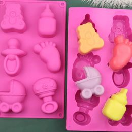 Baking Moulds Silicone Mould Bakeware Accessories For DIY Baby Car Foot Bear Bottle Shape Jelly Pudding Chocolate Cake Decorating Tools