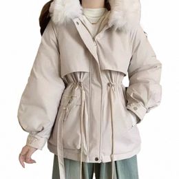 winter Women Hooded Parka Wool Liner Lg Coats Fur Collar Jackets Warm Snow Wear Padded Clothes Ladies Slim Fits Outerwear I3EK#