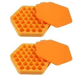 Baking Moulds 2 Pack Silicone Ice Square Trays With Lid Moulds Easy Release For Freezer Whiskey Cocktails