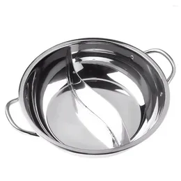 Double Boilers Stainless Steel Pot Cookware Home Shabu Kitchenware Electric With Divider Flat Skillet