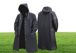 Adult Long Waterproof Rain Coat Women Women039s Men039s Raincoat Impermeable Rainwear Men EVA Black Thicken Hooded Rain Coat4723993