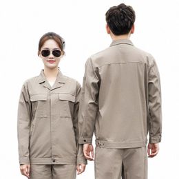 100% Cott Work Clothing Plain Solid Color Wear Resistant Worker Uniform Factory Workshop Auto Repair Electric Working Coverall Q1nL#