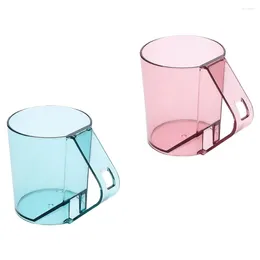 Mugs 2Pcs Practical Bathroom Washing Cups Multiuse Tooth With Toothbrush Hole