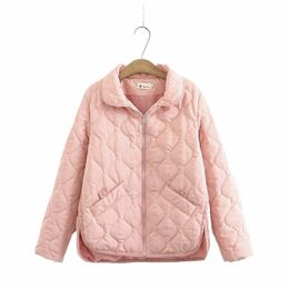 women Clothing Short Parka New Autumn Winter Thin Padded Jacket Warm Simple Loose Butts Split On Both Sides Quilted Coat 2023 A5NA#