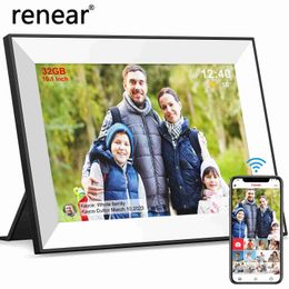 Digital Photo Frames Frameo 10.1 Inch Electronic Photo Frame Digital Smart Picture WiFi HD IPS Touch Screen Photo 1080P Video 32GB Auto Rotation Gift 24329