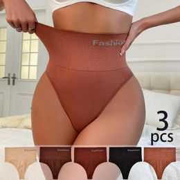 Women's Panties 3PCS High Waist Sexy Brief Body Shaper Tangas Women Tummy Control Thongs Sports Slimming Underwear Shaping