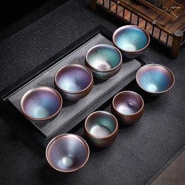 Cups Saucers Jianzhan Tea Cup Colourful Teacup High End Master Gold Oil Drop Coloured Glaze Chinese Kungfu Set