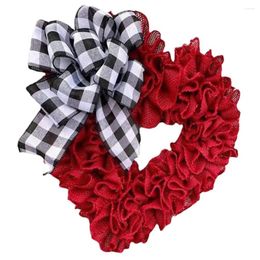 Decorative Flowers Decorations Miss Christmas Garland Heart Hanging Ornament Cloth Valentine's Day Door Wreath