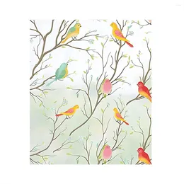 Window Stickers 3D Bird Frosted Privacy Film Stained Glass Non-Adhesive Static Cling Decorative 45cm