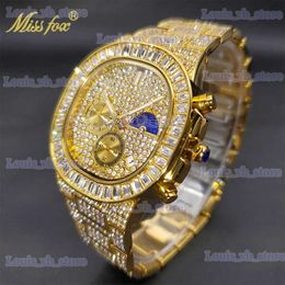 Other Watches MISSFOX Luxury Designer Ice Case With Bling Diamond Multifunctional Men es Organiser Wholesale Items For Business T240329