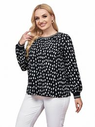 women's Plus Size Top Spring Fi Elegant Top Suitable for Round Women's Cott Casual Top t4fi#